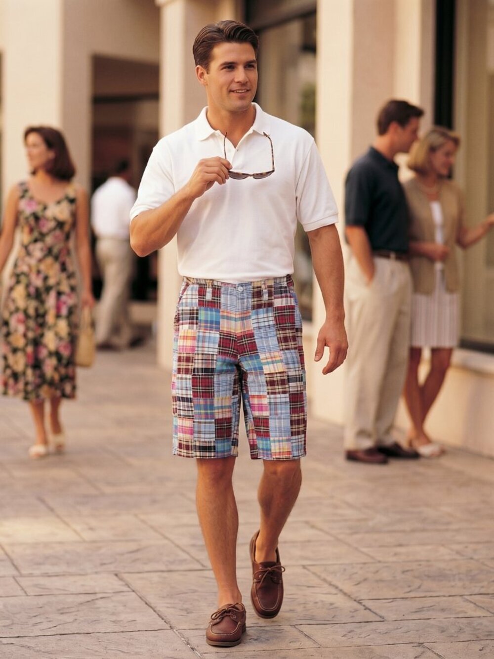 International Male Mens 32 Multi Patchwork Plaid Madras Archival Shorts Rare